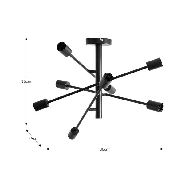 Elements Koppla 8 Light Semi Flush Ceiling Light