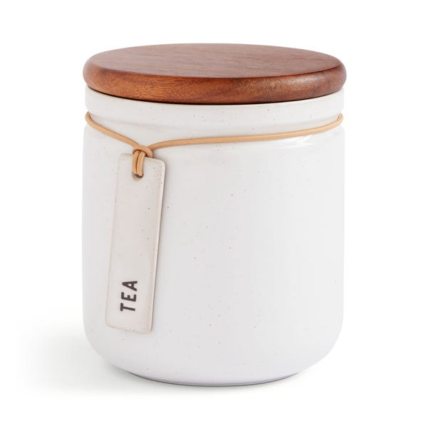 Elements Cream Speckled Hang Tag Kitchen Canister