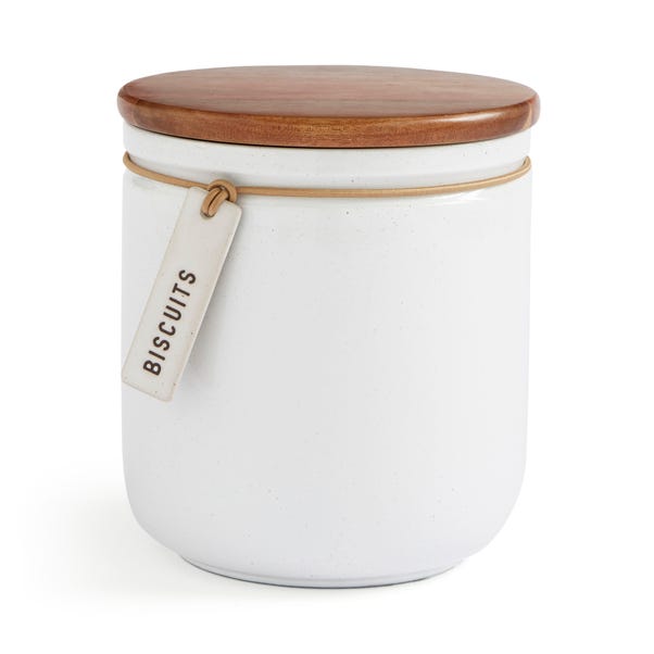 Elements Cream Speckled Hang Tag Biscuit Jar