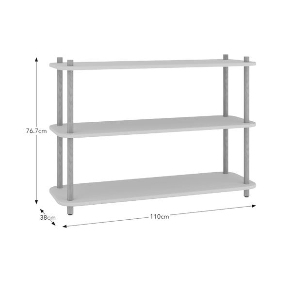 Elements Miller Low Bookcase, Stone