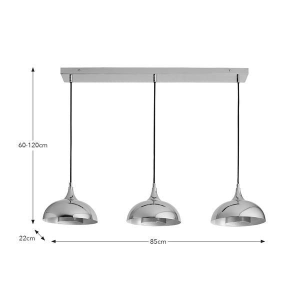 Elements Lennon 3 Light Diner Ceiling Light
