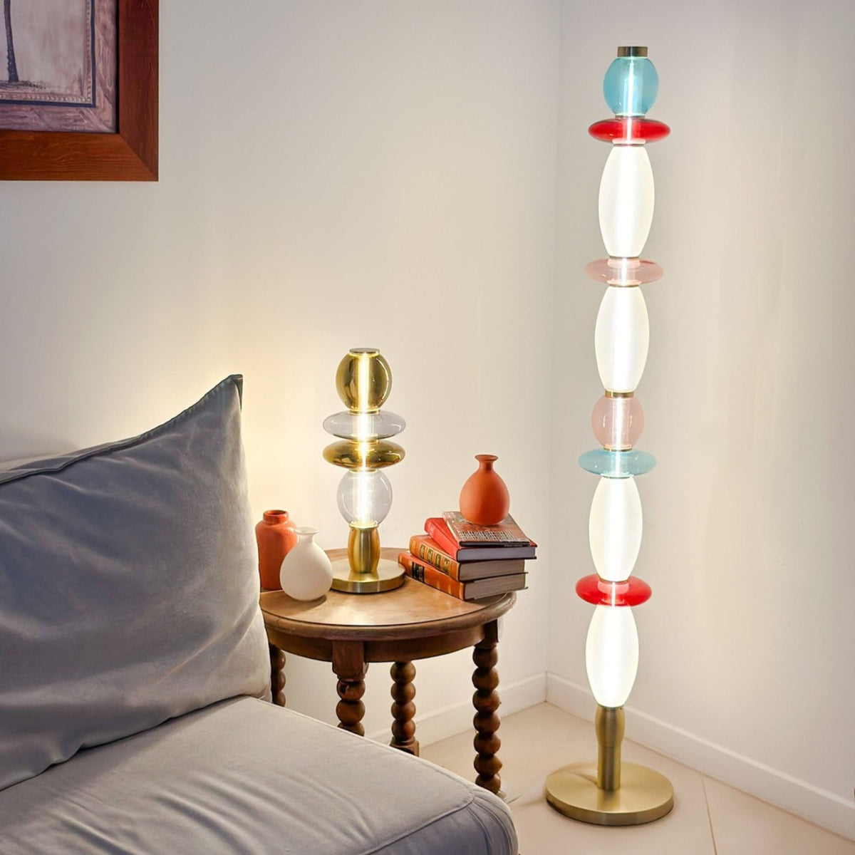 Léonor Table Lamp Glass Grey / Ø 15 X H 41.7 Cm