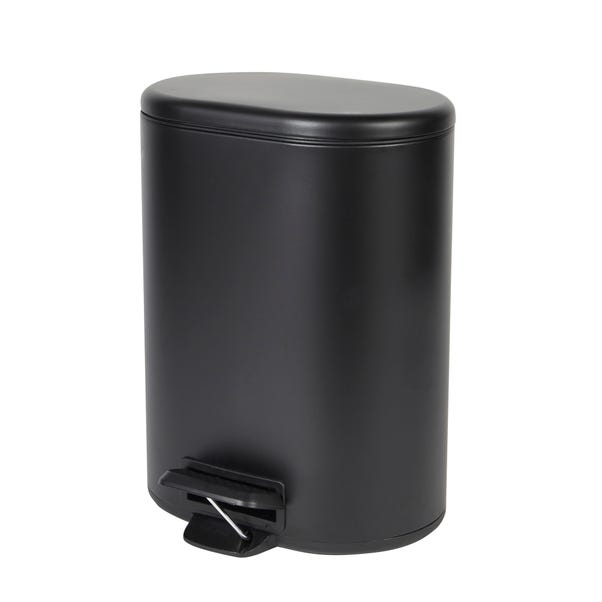 Elements 6L Matte Black Recycling Pedal Bin