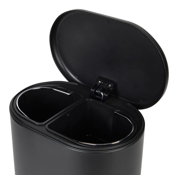 Elements 6L Matte Black Recycling Pedal Bin