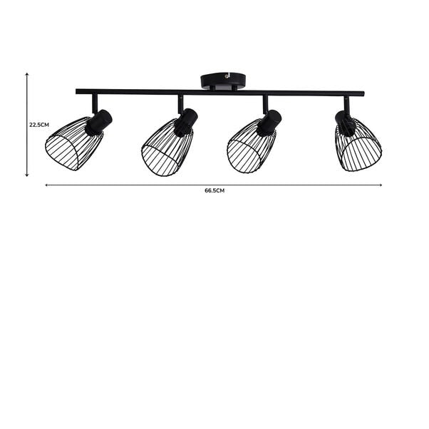 Elements Jaula 4 Light Semi Flush Spotlight Bar