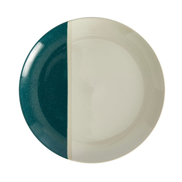 Elements Dipped Teal Stoneware Dinner Plate
