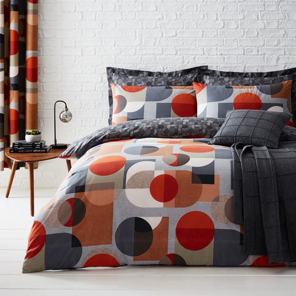 Elements Oscar Reversible Orange Duvet Cover And Pillowcase Set