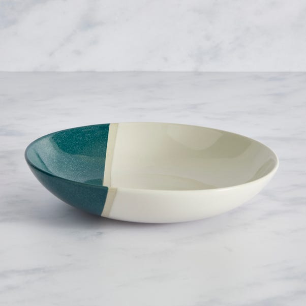 Elements Dipped Teal Stoneware Pasta Bowl