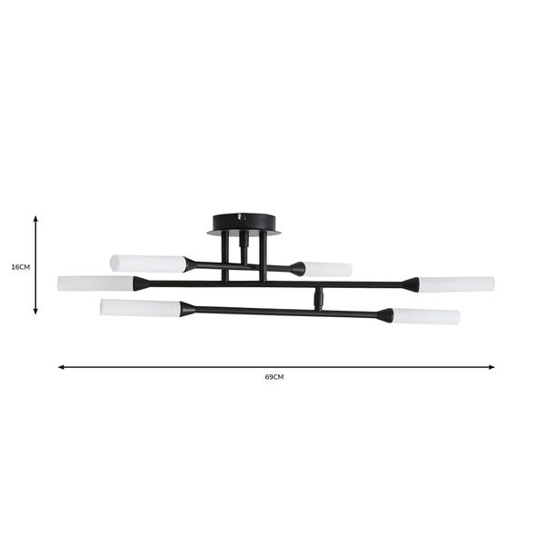 Elements Fontain 6 Light Semi Flush Ceiling Light