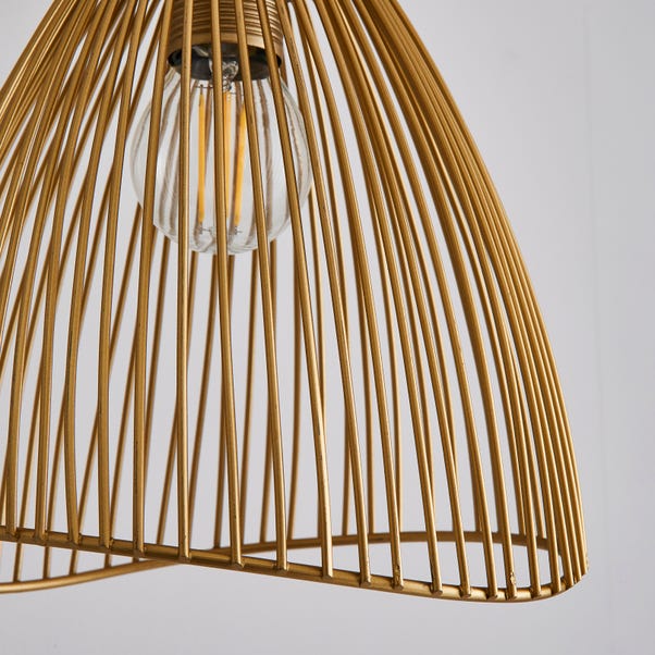 Elements Jaula Rattan Plug In Wall Light