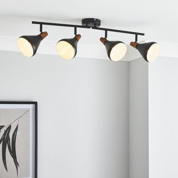 Elements Wolston 4 Light Semi Flush Spotlight Bar