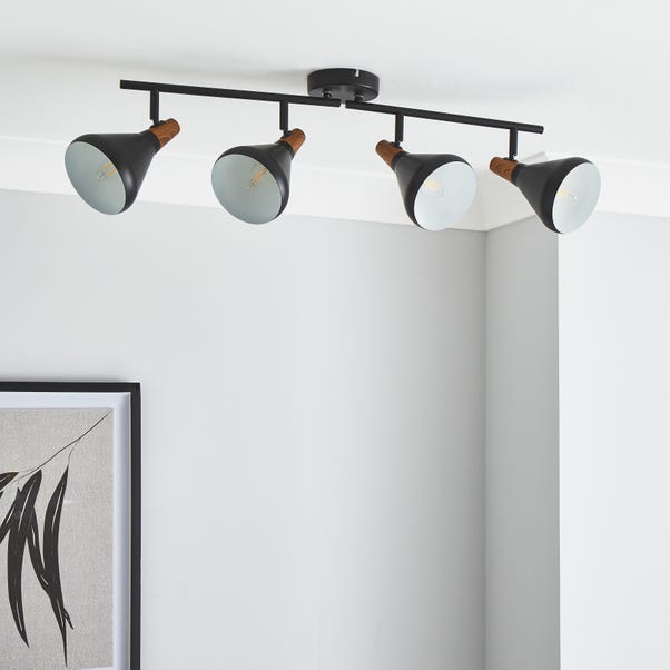 Elements Wolston 4 Light Semi Flush Spotlight Bar