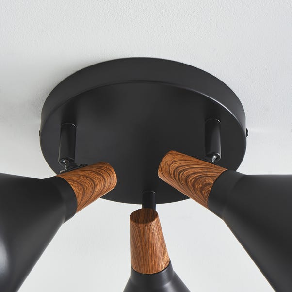 Elements Wolston 3 Light Semi Flush Spotlight