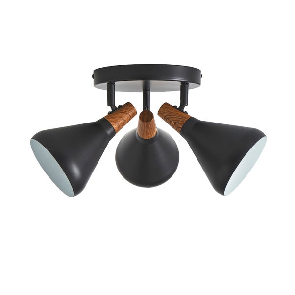 Elements Wolston 3 Light Semi Flush Spotlight