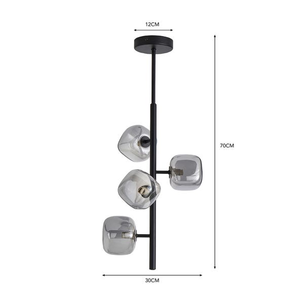 Elements Tollose 4 Light Semi Flush Ceiling Light