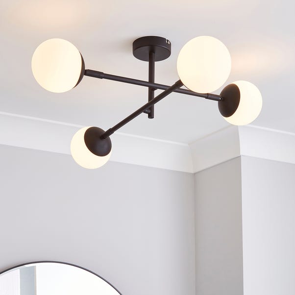 Elements Tela 4 Light Semi Flush Bathroom Ceiling Light