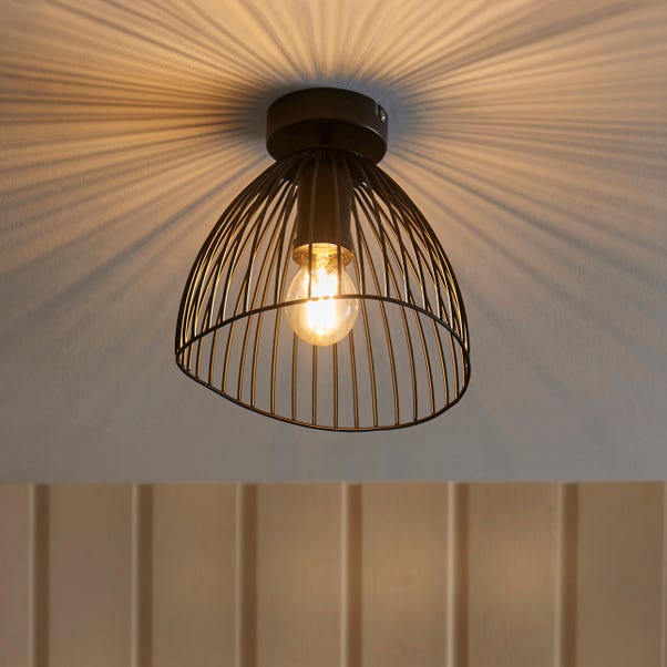 Elements Jaula Outdoor Flush Porch Ceiling Light