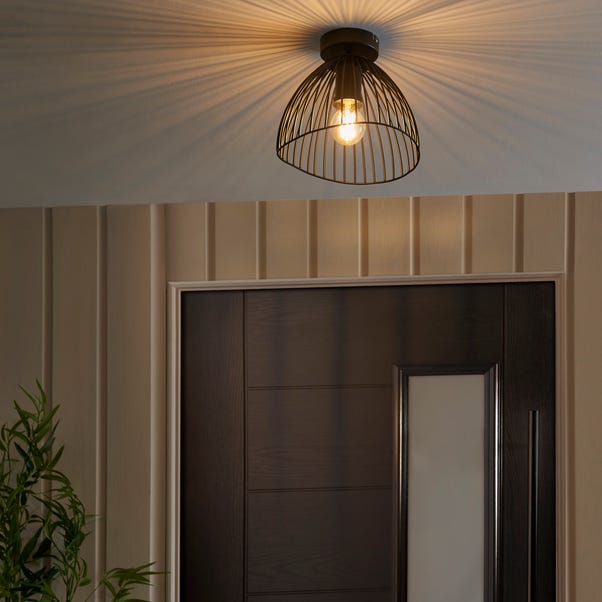 Elements Jaula Outdoor Flush Porch Ceiling Light