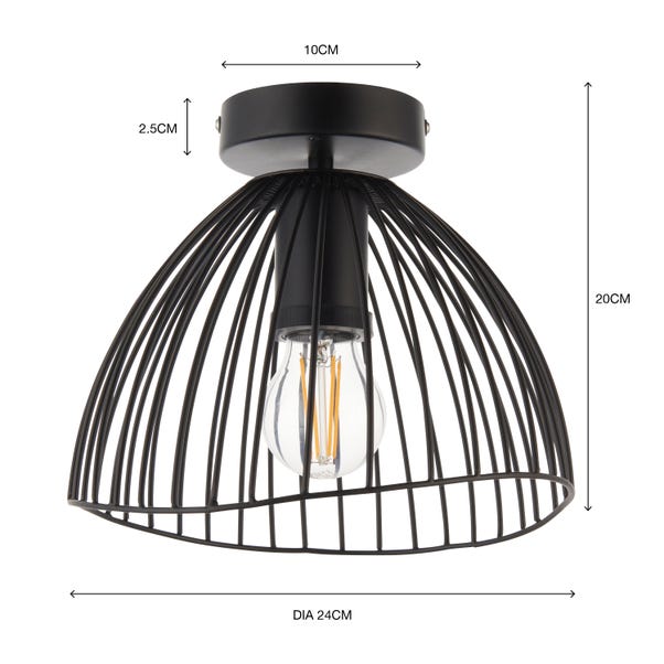Elements Jaula Outdoor Flush Porch Ceiling Light