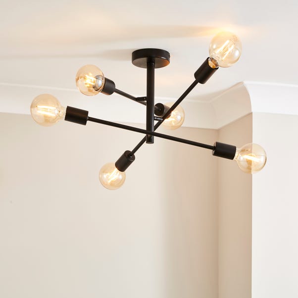 Elements Koppla 6 Light Semi Flush Ceiling Light