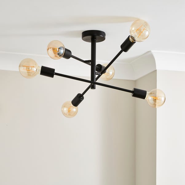 Elements Koppla 6 Light Semi Flush Ceiling Light
