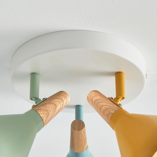 Elements Wolston 3 Light Semi Flush Spotlight