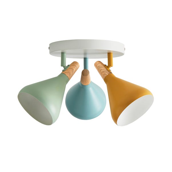 Elements Wolston 3 Light Semi Flush Spotlight