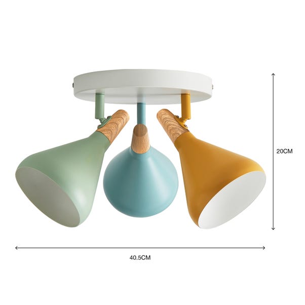 Elements Wolston 3 Light Semi Flush Spotlight