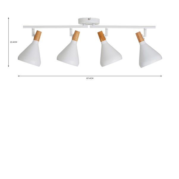 Elements Wolston 4 Light Semi Flush Spotlight Bar
