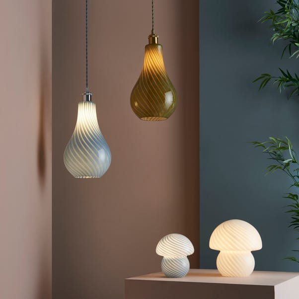 Elements Large Glass Mushroom Table Lamp