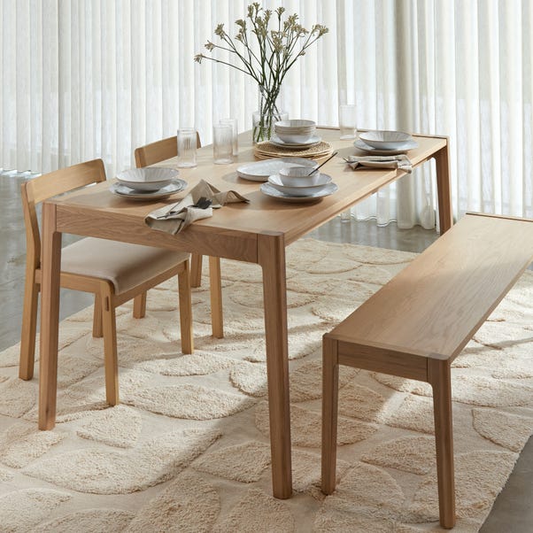 Elements Holmes 6-8 Seater Extendable Dining Table, Modern Oak