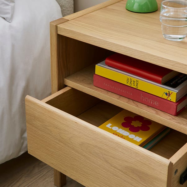 Elements Holmes Compact Bedside Table, Oak