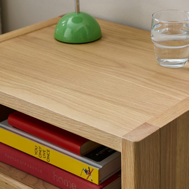 Elements Holmes Compact Bedside Table, Oak