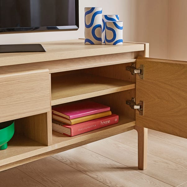 Elements Holmes Extra Wide TV Unit For TVs Up To 80", Oak