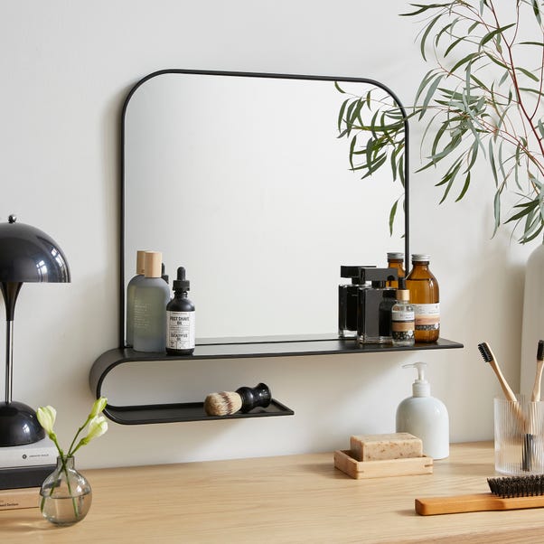 Elements Squoval Wall Mirror With Curling Shelf