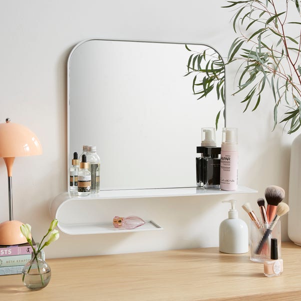 Elements Squoval Wall Mirror With Curling Shelf