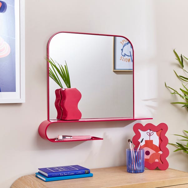 Elements Squoval Wall Mirror With Curling Shelf