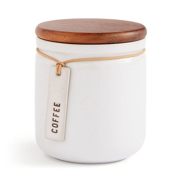 Elements Cream Speckled Hang Tag Kitchen Canister