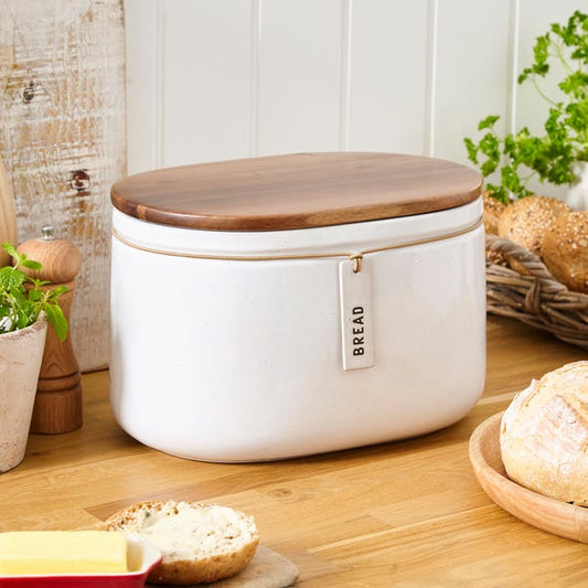 Elements Cream Speckled Hang Tag Bread Bin