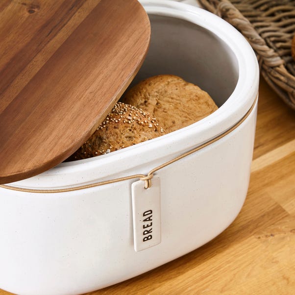Elements Cream Speckled Hang Tag Bread Bin