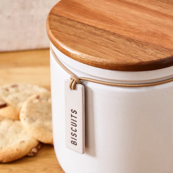 Elements Cream Speckled Hang Tag Biscuit Jar