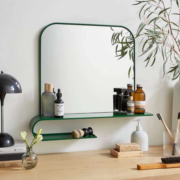 Elements Squoval Wall Mirror With Curling Shelf