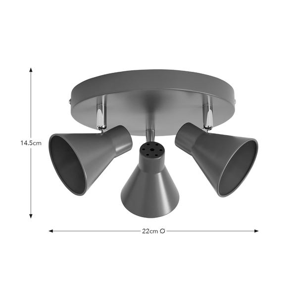 Elements Briggs 3 Light Adjustable Semi Flush Spotlight