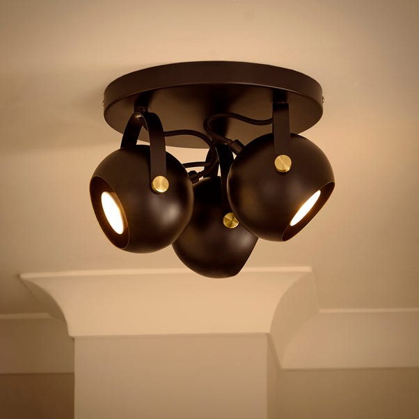 Elements Olympya 3 Light Adjustable Semi Flush Spotlight