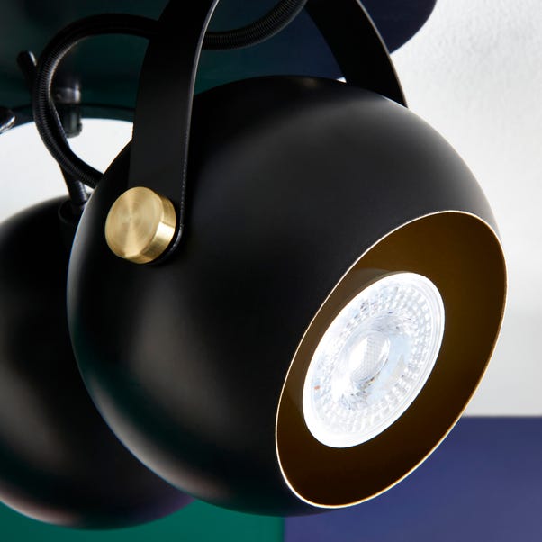 Elements Olympya 3 Light Adjustable Semi Flush Spotlight