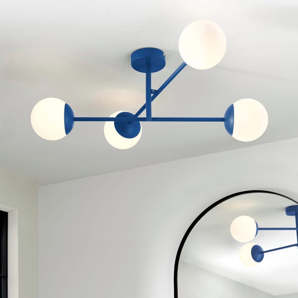 Elements Tela 4 Light Semi Flush Bathroom Ceiling Light