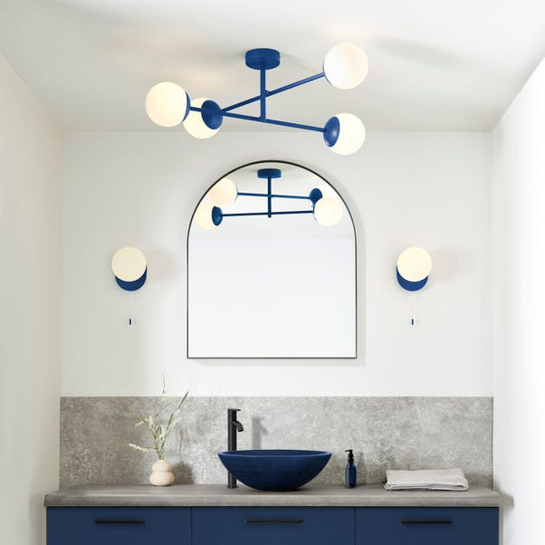 Elements Tela 4 Light Semi Flush Bathroom Ceiling Light