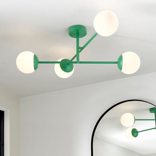 Elements Tela 4 Light Semi Flush Bathroom Ceiling Light