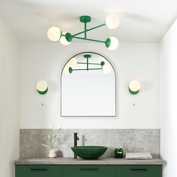 Elements Tela 4 Light Semi Flush Bathroom Ceiling Light