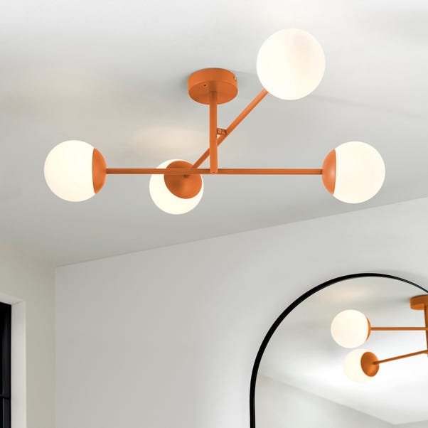 Elements Tela 4 Light Semi Flush Bathroom Ceiling Light